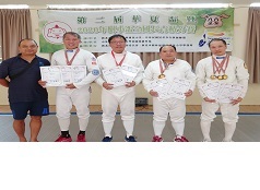 本校海觀系二觀四甲同學榮獲第二屆華夏盃2020年樹小盃全國長青擊劍績分賽5金1銀3銅得獎照片